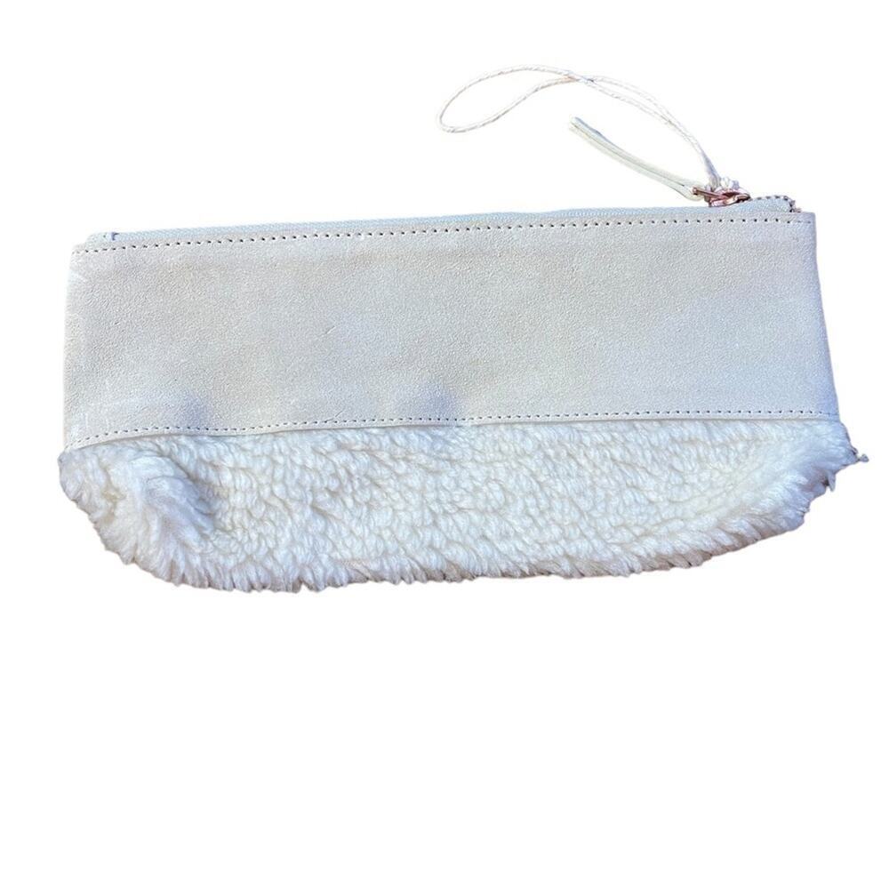 Anthropologie Faux Suede Fleece Zippered Pouch